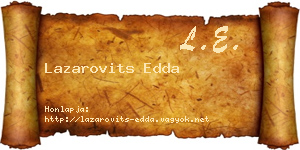 Lazarovits Edda névjegykártya